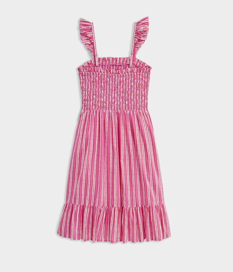 Girls' Painted Stripe Smocked Dress