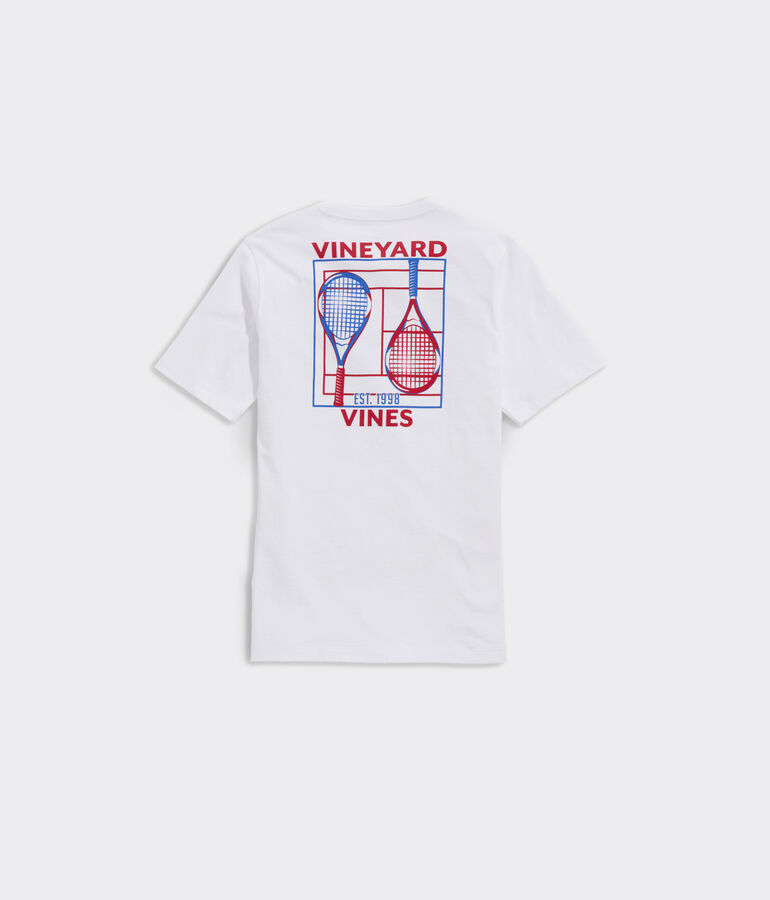 Boys' Retro Tennis Court Short-Sleeve Pocket Tee