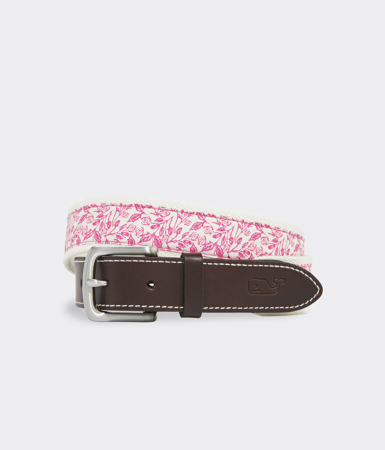 Kentucky Derby Climbing Roses Canvas Club Belt