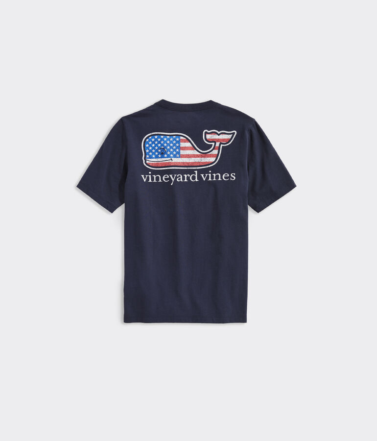 Boys' Flag Whale Short Sleeve Pocket Tee