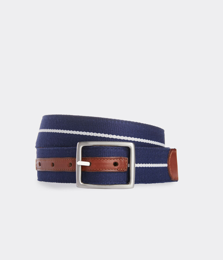 Leather & Webbing Reversible Belt