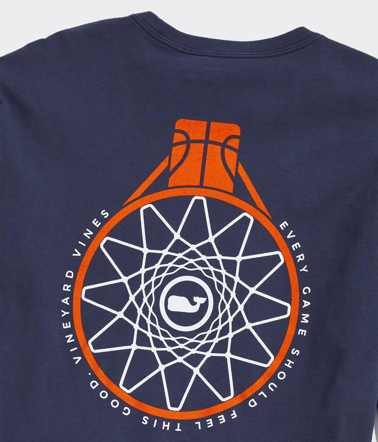 Overhead Basketball Hoop Long-Sleeve Pocket Tee
