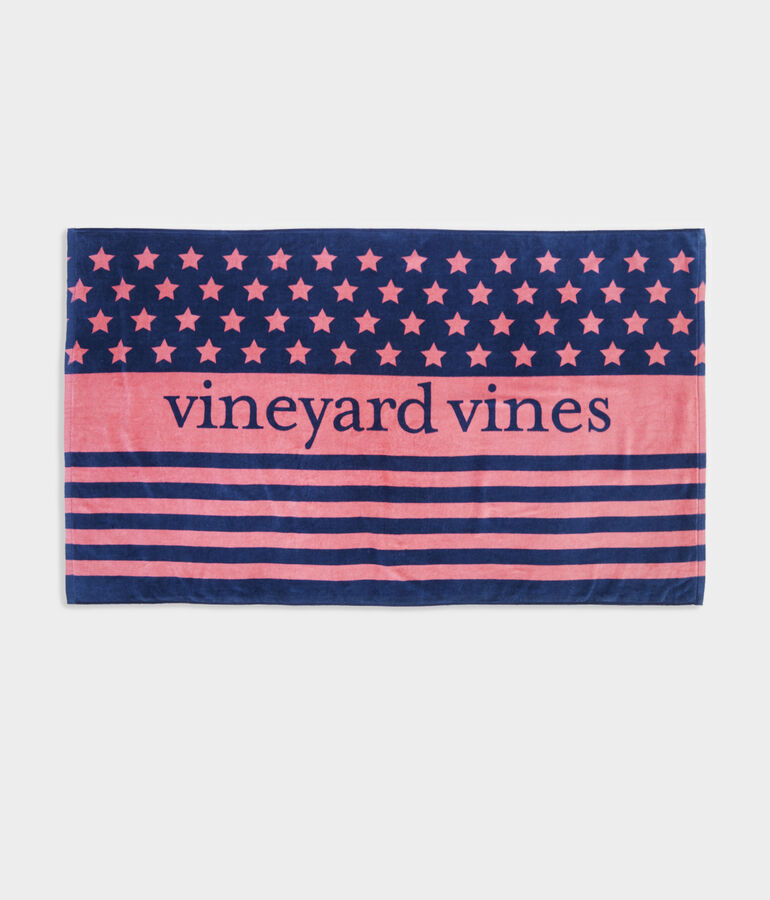 Red And Blue Stars Terry Towel