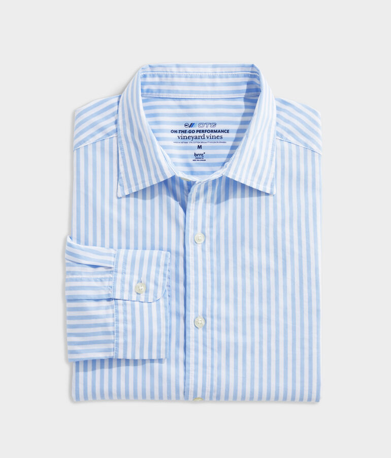 On-The-Go brrr Spread Collar Stripe Shirt