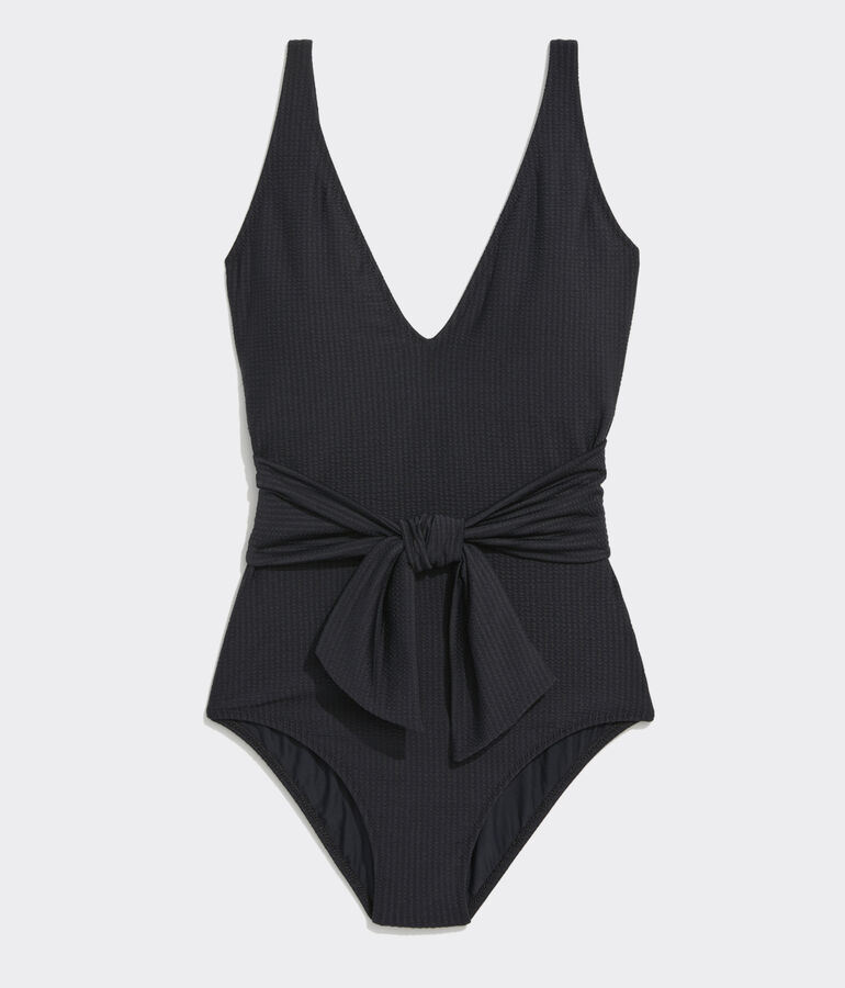 Seersucker Tokeneke Tie-Waist One-Piece