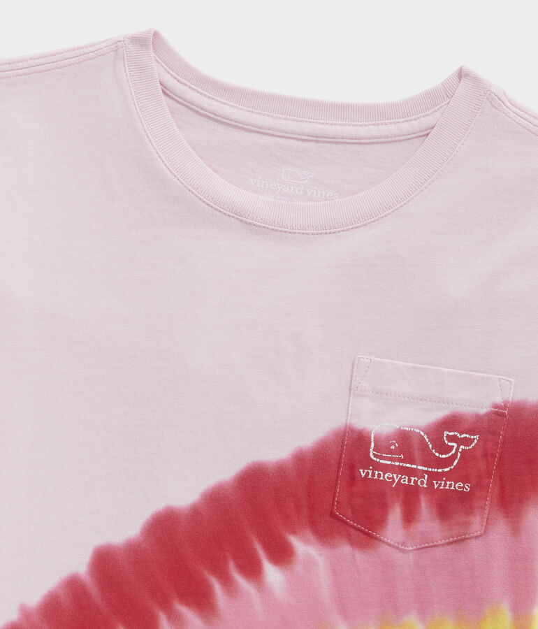 Girls' Rainbow Tie Dye Short-Sleeve Pocket Tee