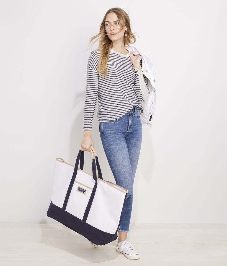 Seaspun Cashmere Striped Crew Sweater