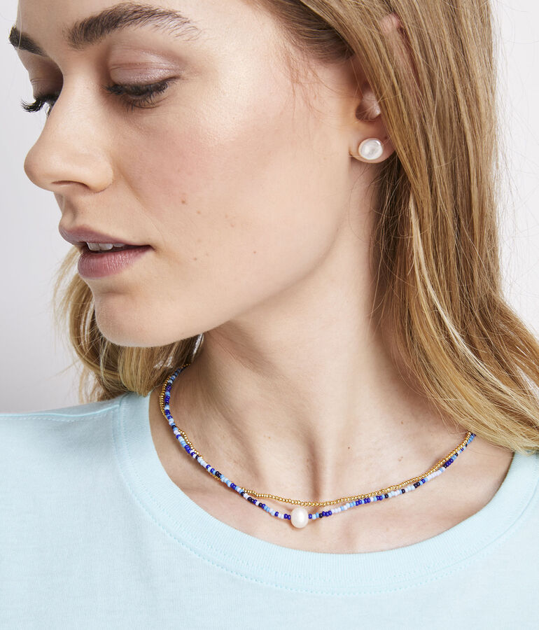 Seed Bead Pearl Necklace