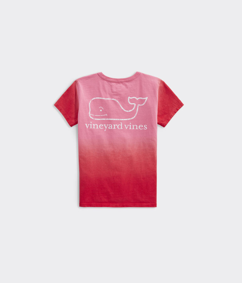 Girls' Vintage Whale Dip-Dyed Short-Sleeve Pocket Tee