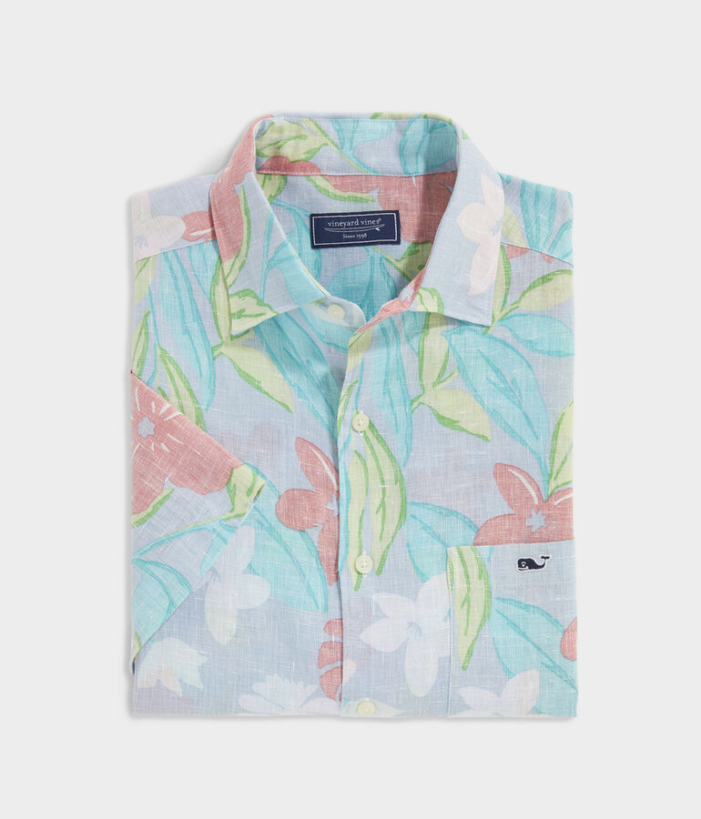 Linen Short-Sleeve Dunmore Floral Shirt