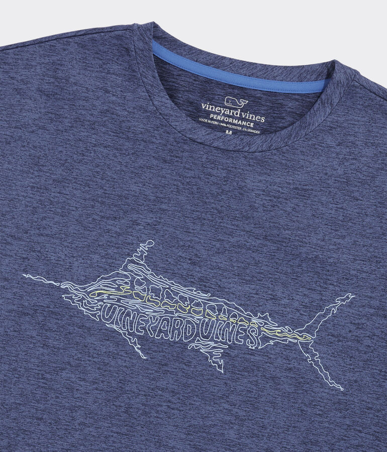Marlin Outline Short-Sleeve Harbor Performance Tee