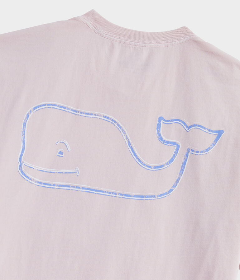 Garment-Dyed Whale Outline Short-Sleeve Pocket Tee