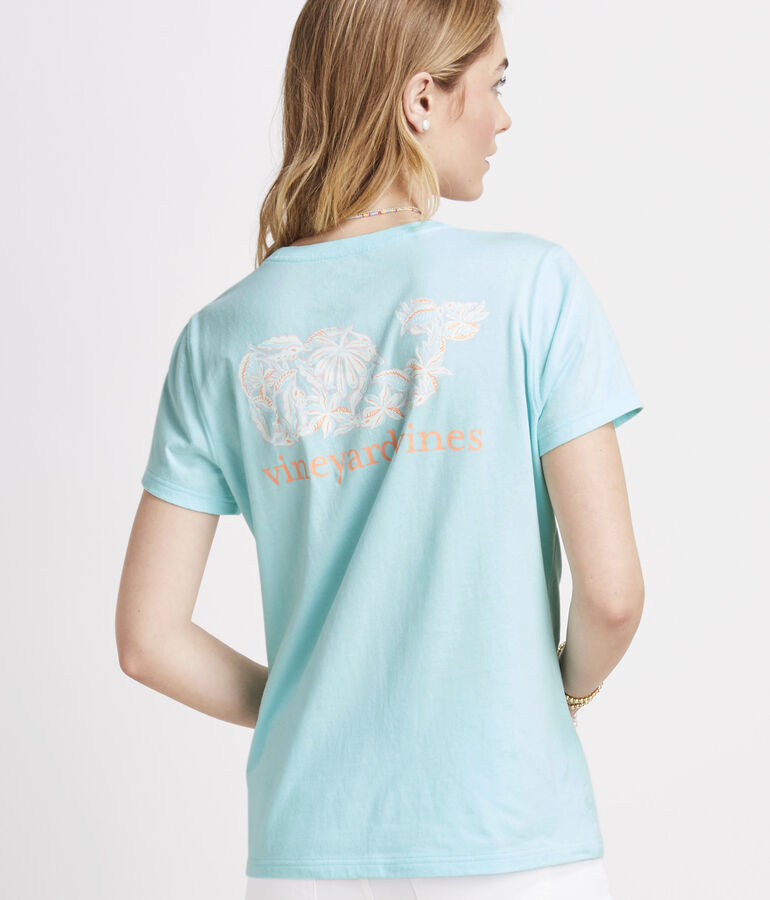 Cay Floral Whale Short-Sleeve Pocket Tee