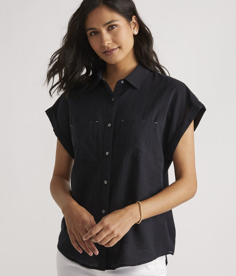 Lightweight Short-Sleeve Button-Down