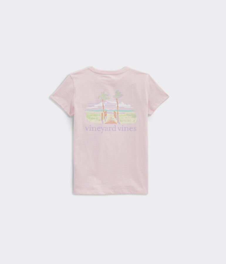 Girls' Painterly Hammock Palms Short-Sleeve Pocket Tee