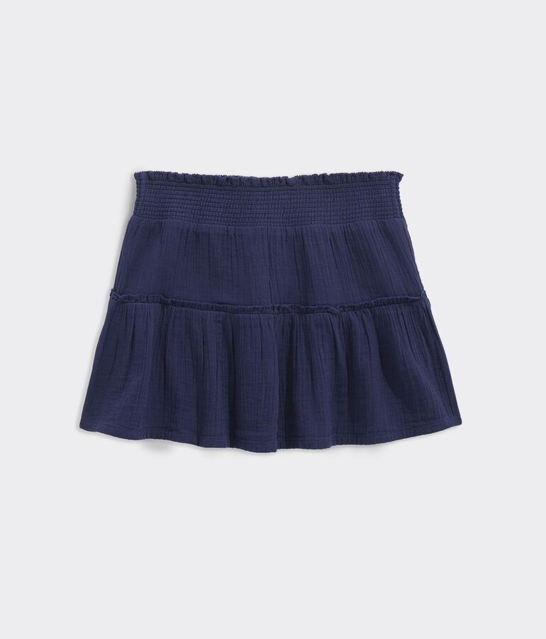 Girls' Seastitch Gauze Smocked Skirt