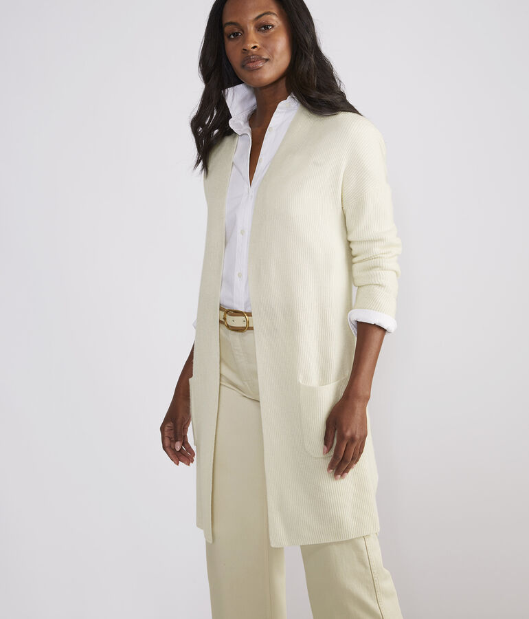 Lightweight Cashmere Open-Front Sweater