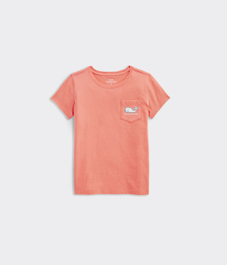 Girls' Cay Floral Whale Fill Short-Sleeve Pocket Tee