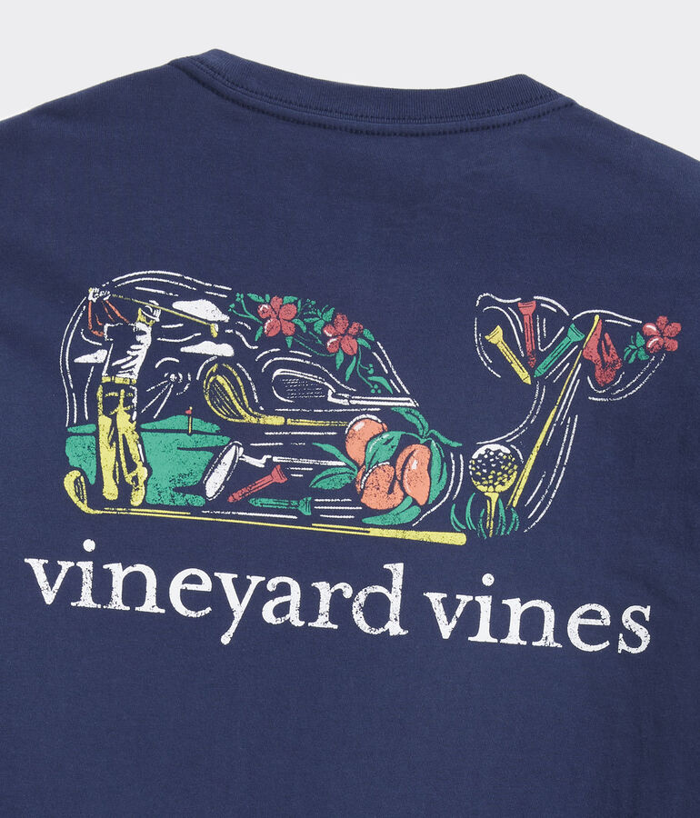 Golf Whale Icons Long-Sleeve Pocket Tee