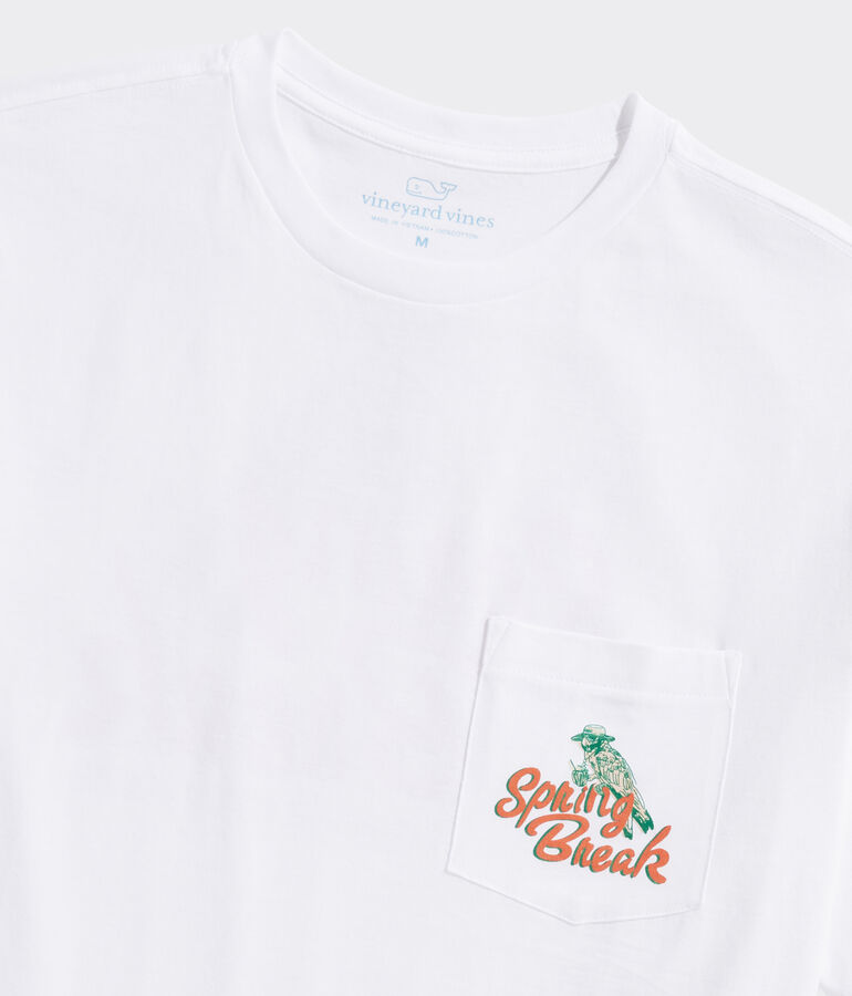 Spring Break Parrot Short-Sleeve Pocket Tee