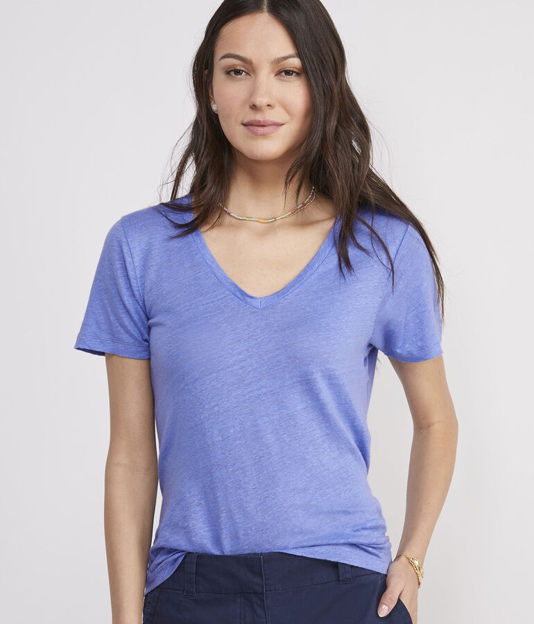 Linen V-Neck Tee