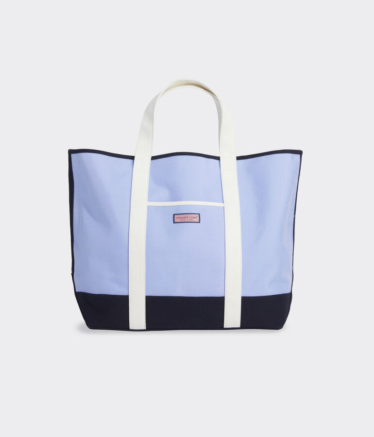 Canvas Trim Chambray Tote