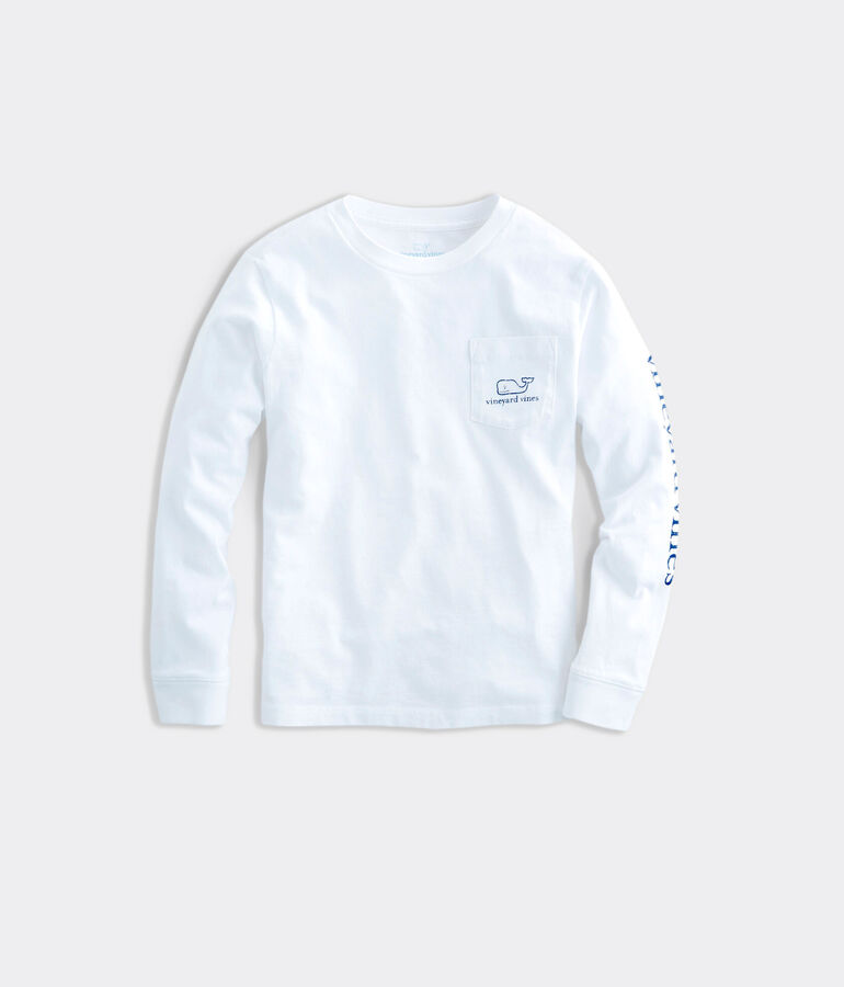 Kids' Vintage Whale Graphic Long-Sleeve Pocket Tee
