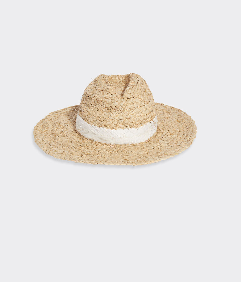 Chevron Trim Straw Fedora