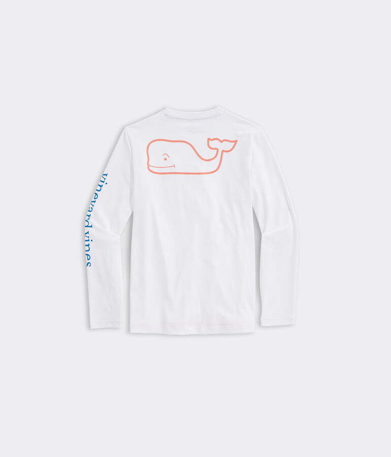 Boys' Whale Logo Long-Sleeve Harbor Performance Tee