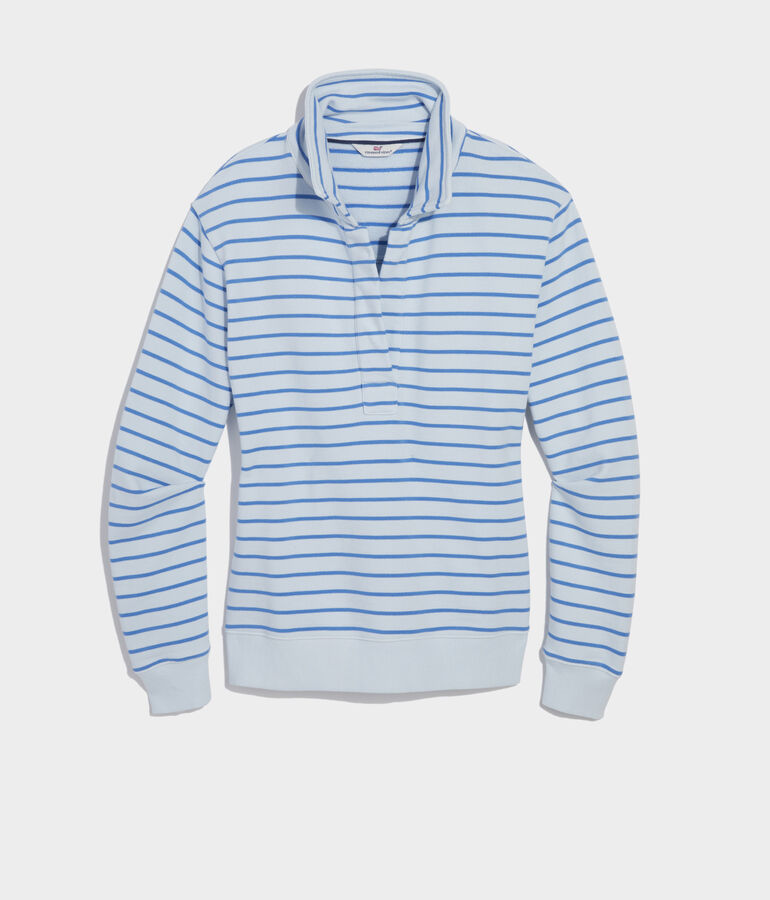 Striped Polo Popover Sweatshirt