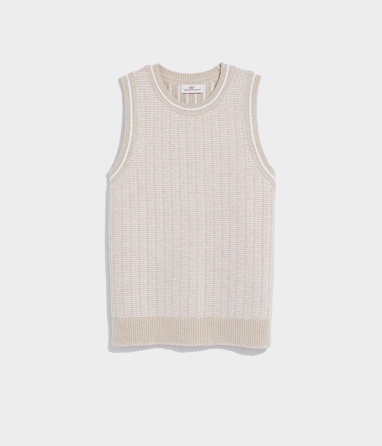 Textured Sleeveless Crewneck Sweater