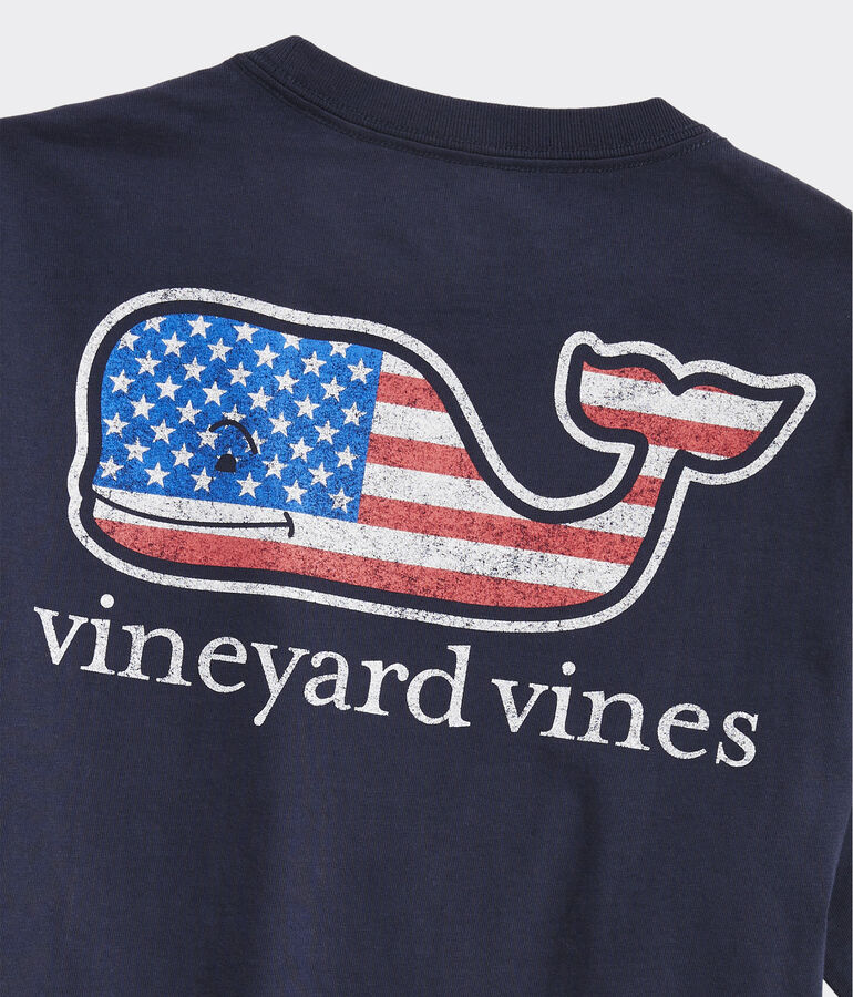 Boys' Flag Whale Short Sleeve Pocket Tee