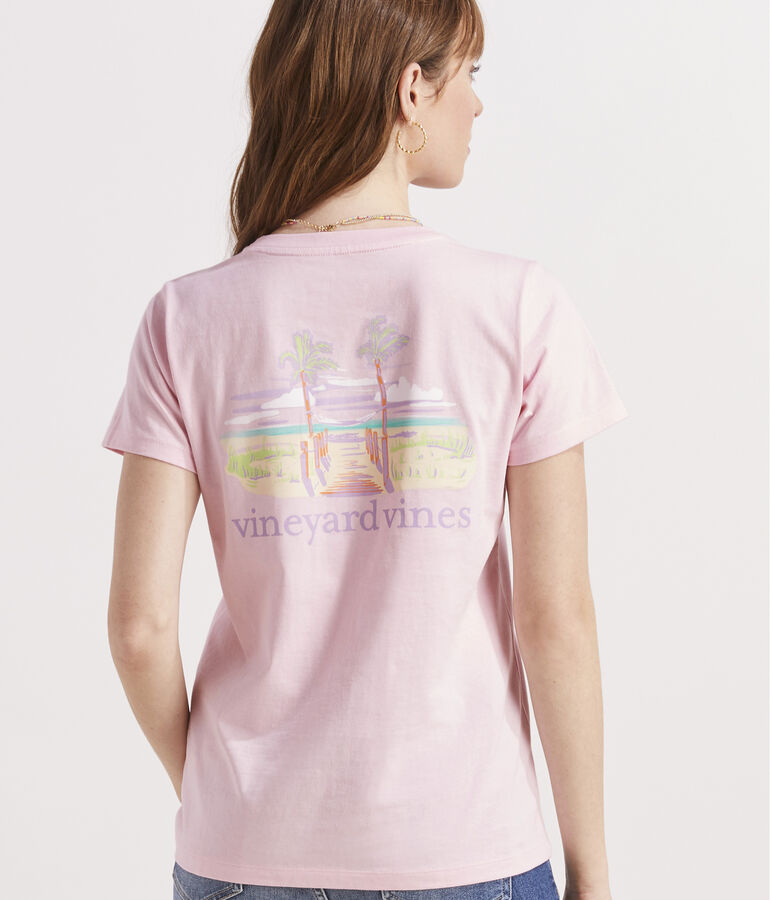 Painterly Hammock Palms Short-Sleeve Pocket Tee