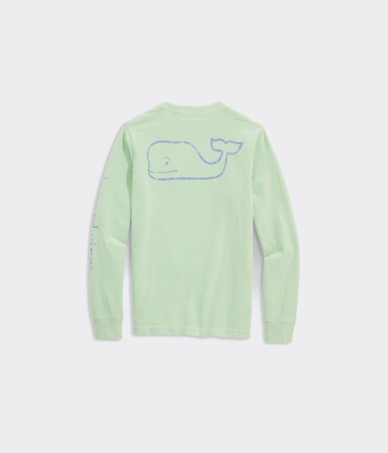 Boys' Garment-Dyed Vintage Whale Long-Sleeve Pocket Tee