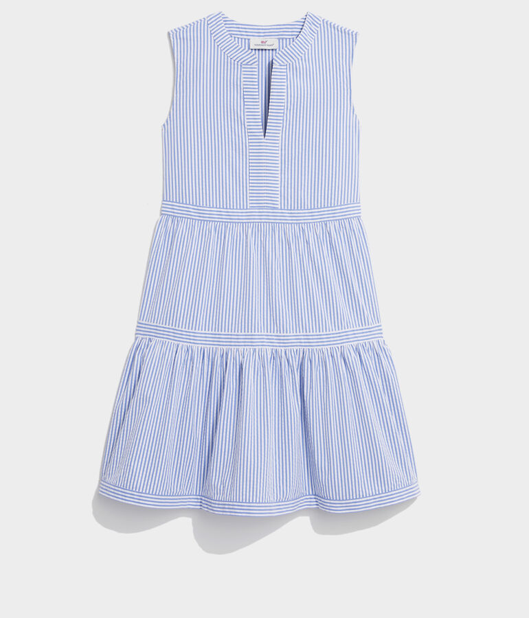 Harbor Seersucker Tiered Dress