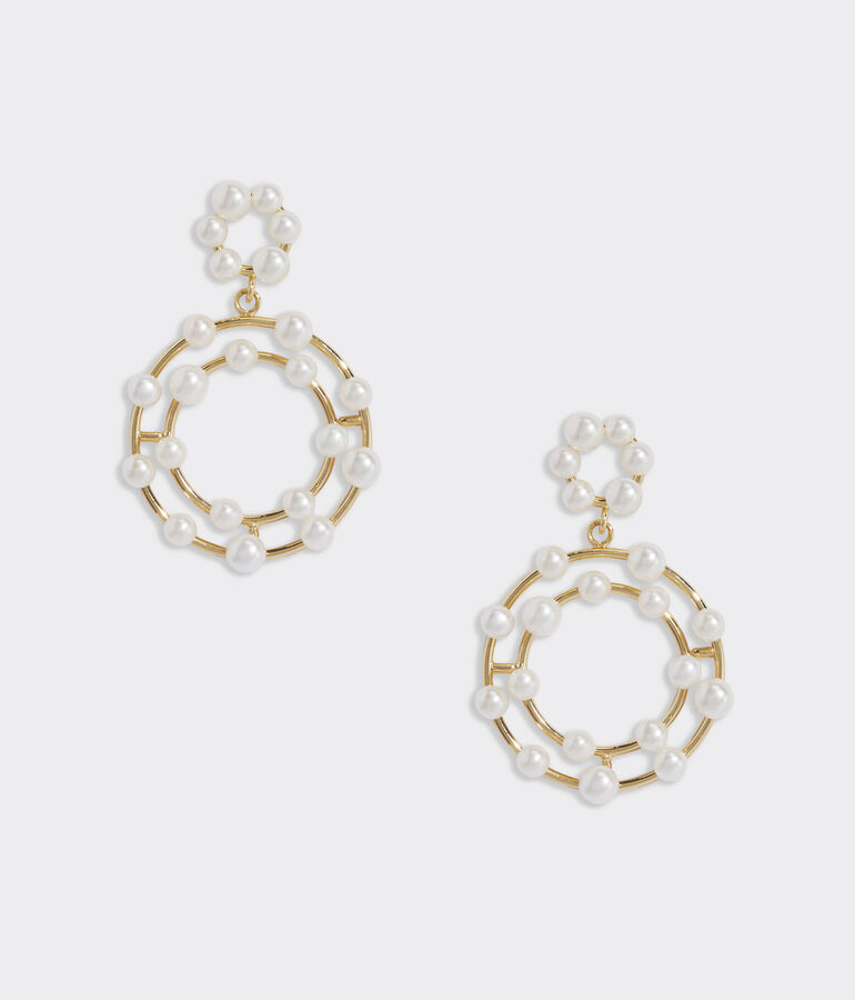 Freshwater Pearl Medallion Earrings