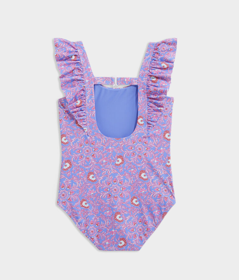 Girls' Katama Tile Ruffle One-Piece