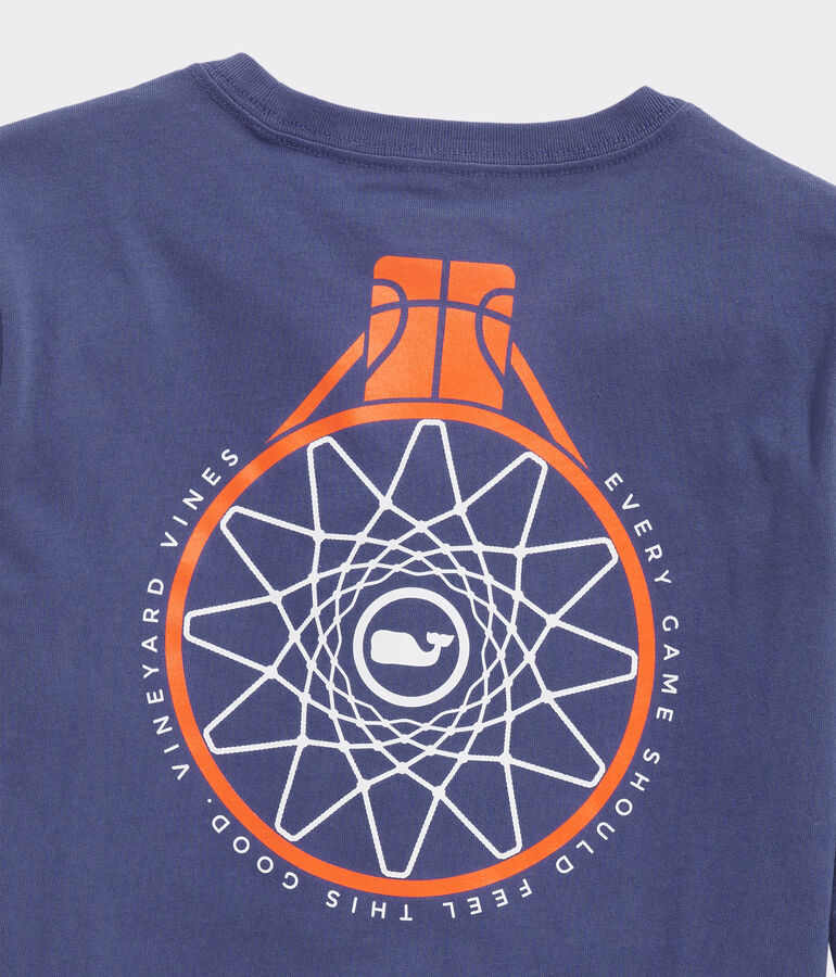 Boys' Overhead Basketball Hoop Long-Sleeve Pocket Tee