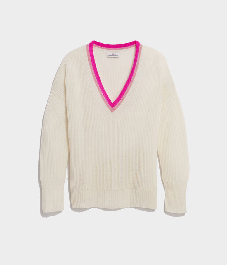 Seaspun Cashmere Pop V-Neck Sweater