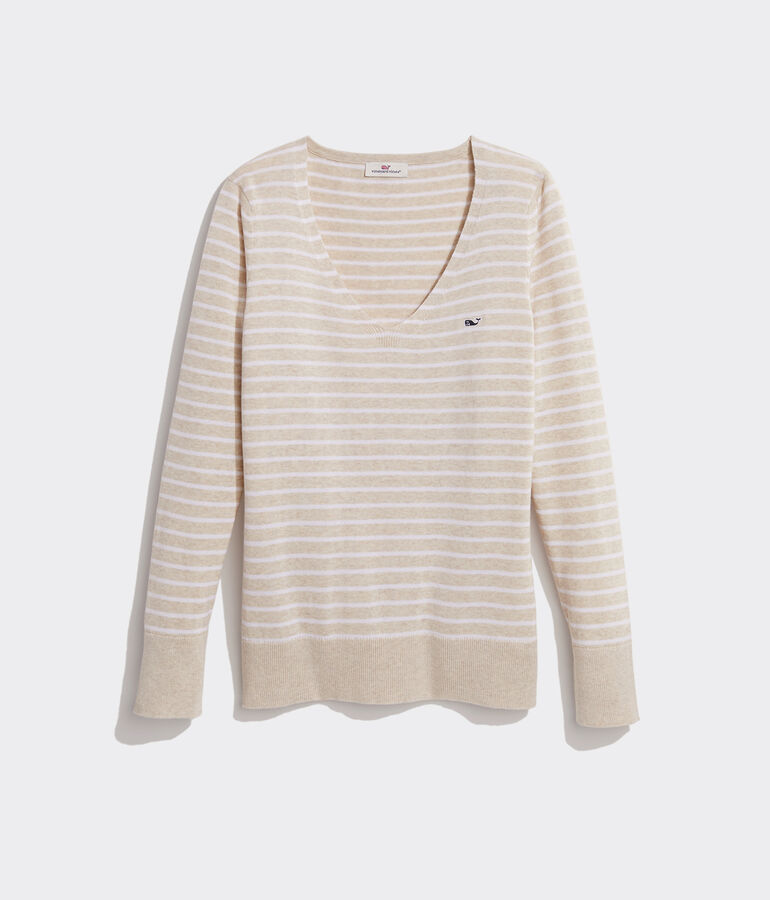 Heritage Cotton V-Neck Sweater