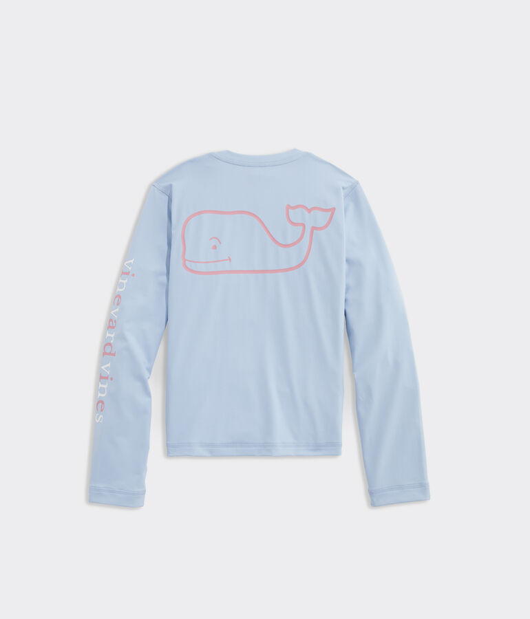 Girls' Vintage Whale Long-Sleeve Swim Shirt