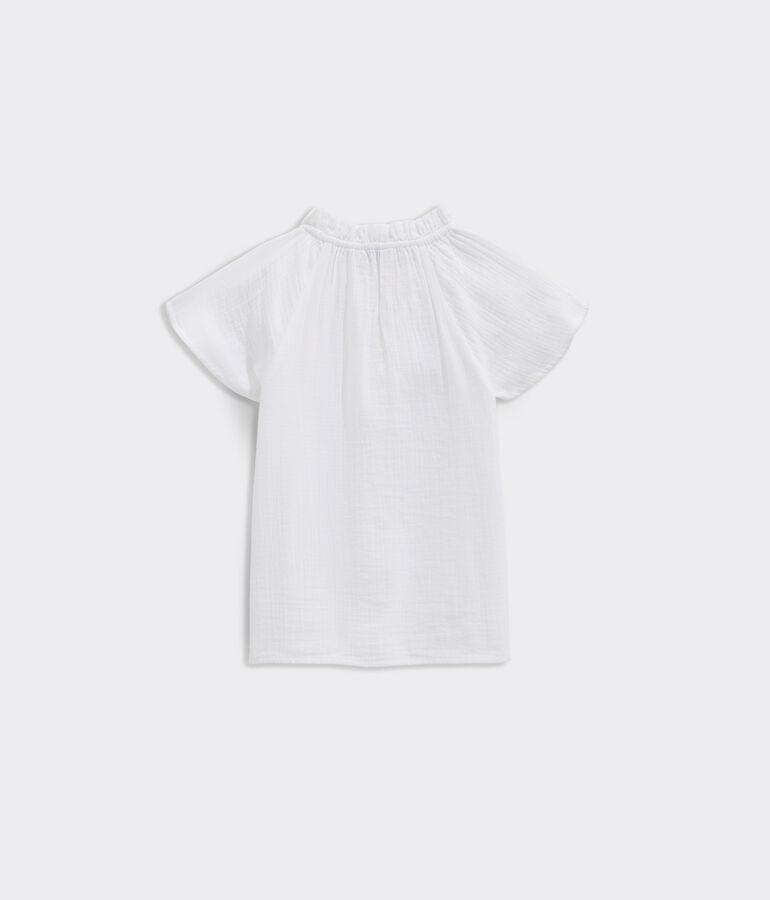 Girls' Seastitch Gauze Ruffle Top