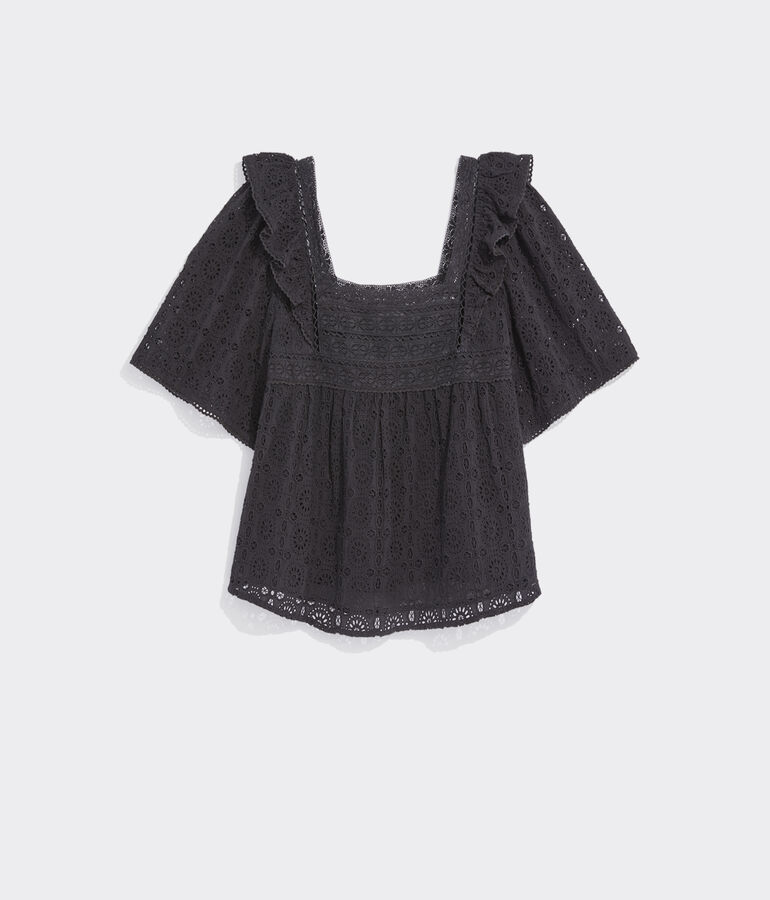 Eyelet Ruffle Top