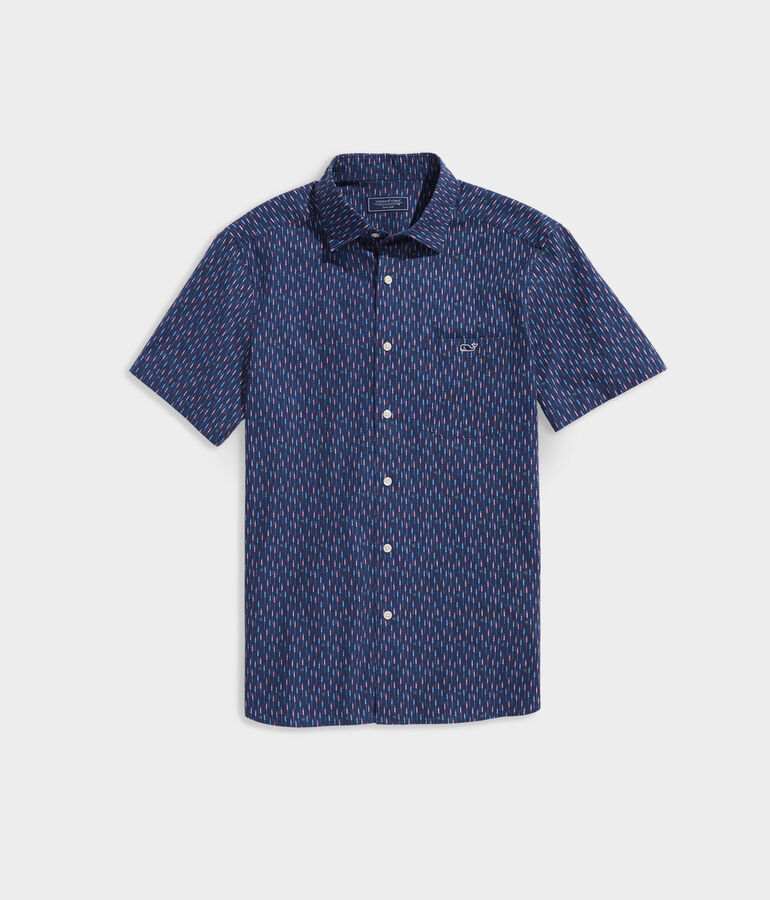 Stretch Poplin Short-Sleeve Firecracker Shirt