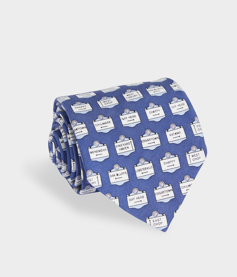 Martha's Vineyard Street Signs Tie
