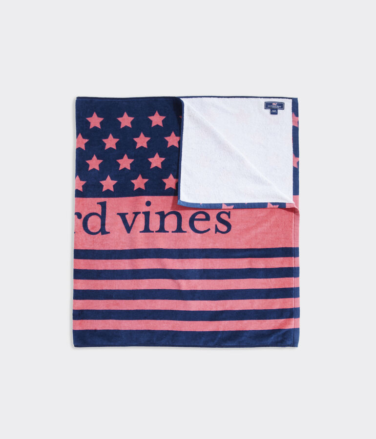 Red And Blue Stars Terry Towel