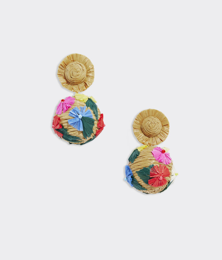 Floral Raffia Earrings