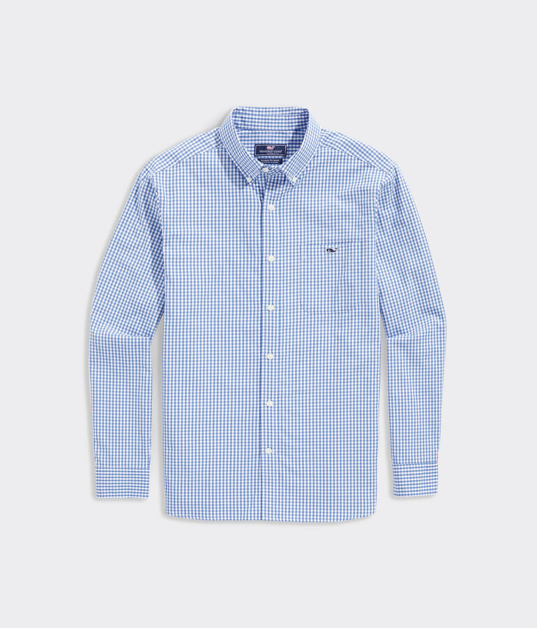 Stretch Poplin Gingham Shirt