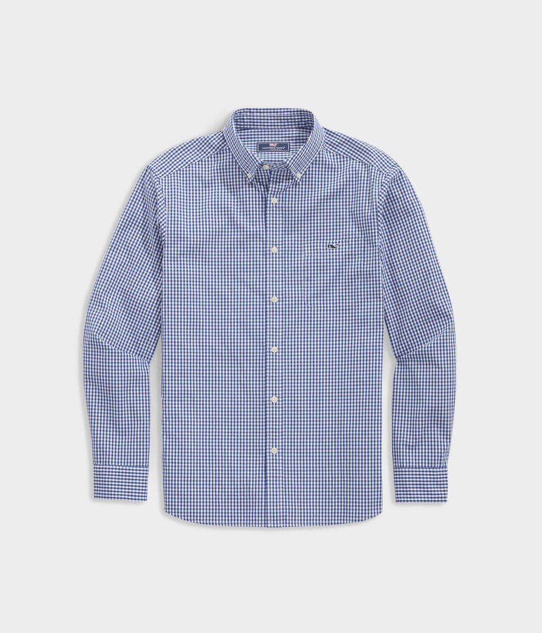 Stretch Poplin Gingham Shirt
