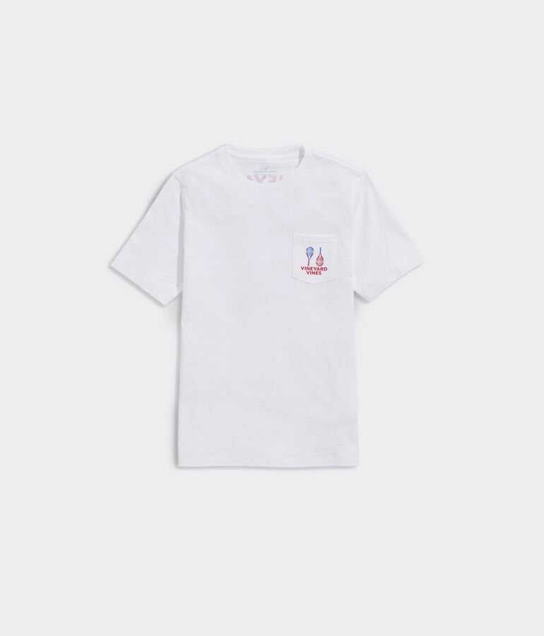 Boys' Retro Tennis Court Short-Sleeve Pocket Tee